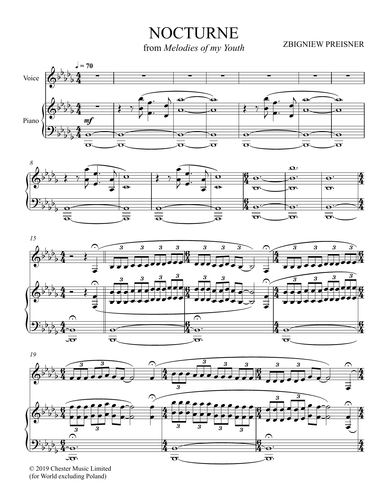 Learn to play Zbigniew Preisner Nocturne sheet music for Piano & Vocal in minutes. Price: 6.9900$ Zbigniew Preisner Nocturne sheet music notes and chords arranged for Piano & Vocal