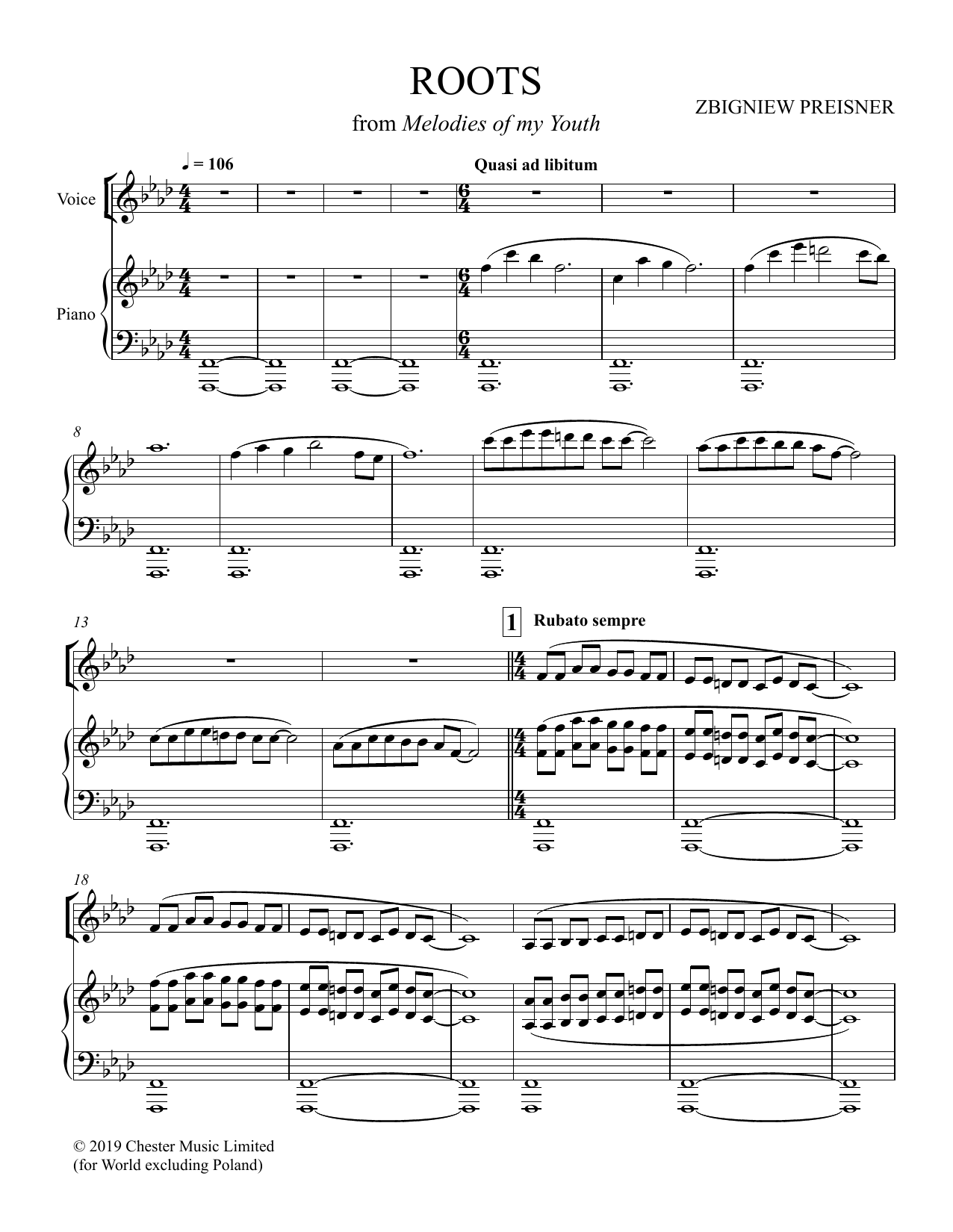 Learn to play Zbigniew Preisner Roots sheet music for Piano & Vocal in minutes. Price: 6.9900$ Zbigniew Preisner Roots sheet music notes and chords arranged for Piano & Vocal
