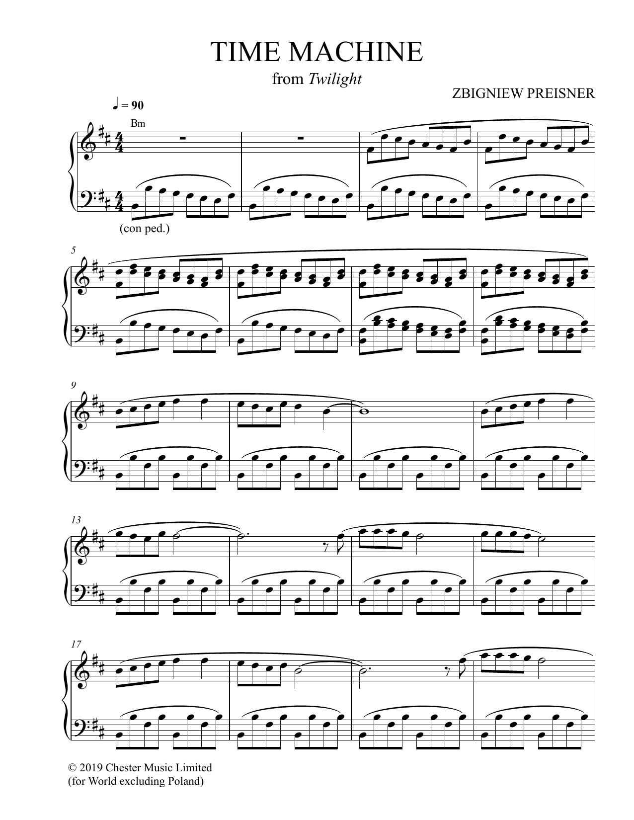 Learn to play Zbigniew Preisner Time Machine sheet music for Piano Solo in minutes. Price: 6.9900$ Zbigniew Preisner Time Machine sheet music notes and chords arranged for Piano Solo