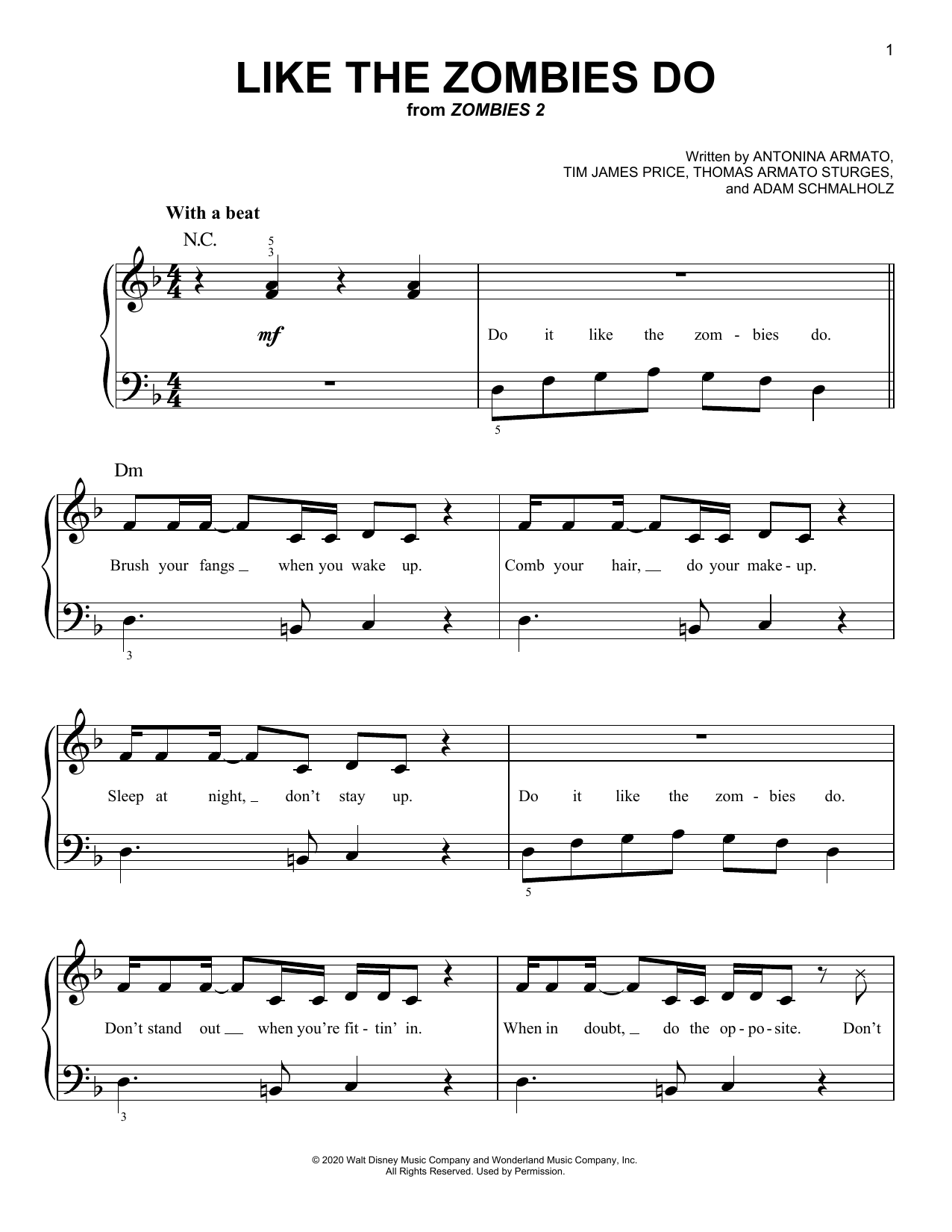 Zombies Cast Like The Zombies Do (from Disney's Zombies 2) sheet music notes and chords. Download Printable PDF.