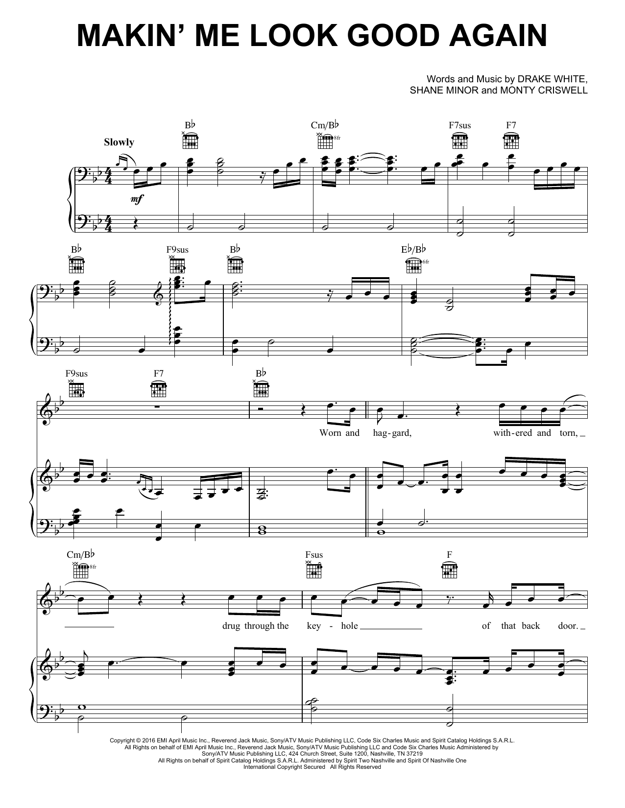 Learn to play Drake White Makin' Me Look Good Again sheet music for Piano, Vocal & Guitar (Right-Hand Melody) in minutes. Drake White Makin' Me Look Good Again sheet music notes and chords. Download Printable PDF.