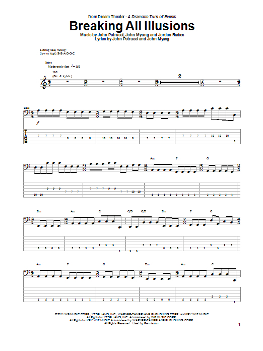 Dream Theater Breaking All Illusions sheet music notes and chords. Download Printable PDF.