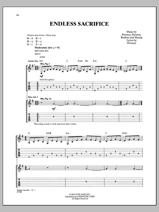 My Sacrifice Sheet Music | Creed | Guitar Tab