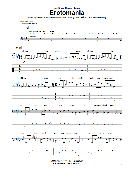 Dream Theater Erotomania sheet music notes and chords. Download Printable PDF.