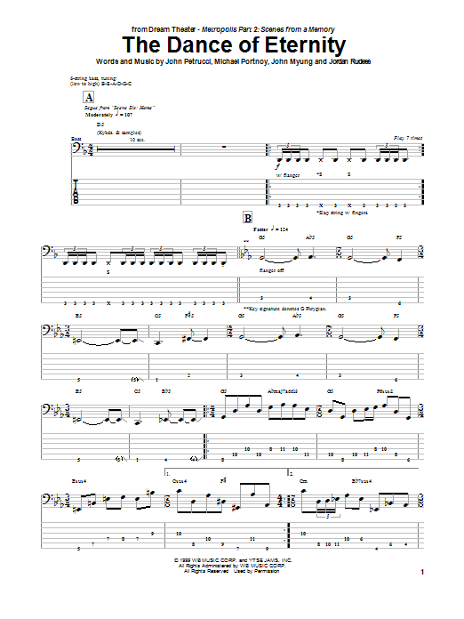 Dream Theater The Dance Of Eternity sheet music notes and chords. Download Printable PDF.