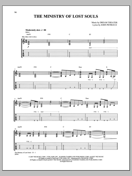 Learn to play Dream Theater The Ministry Of Lost Souls sheet music for Guitar Tab in minutes. Dream Theater The Ministry Of Lost Souls sheet music notes and chords. Download Printable PDF.
