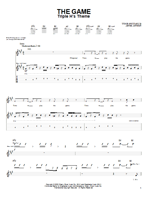 Drowning Pool The Game sheet music notes and chords. Download Printable PDF.