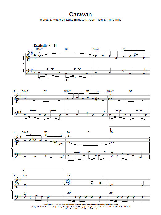 Learn to play Duke Ellington Caravan sheet music for Easy Piano in minutes. Price: 6.9900$ Duke Ellington Caravan sheet music notes and chords arranged for Easy Piano