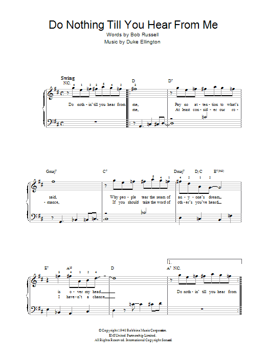 Duke Ellington Do Nothin' Till You Hear From Me (Concerto For Cootie) sheet music notes and chords. Download Printable PDF.