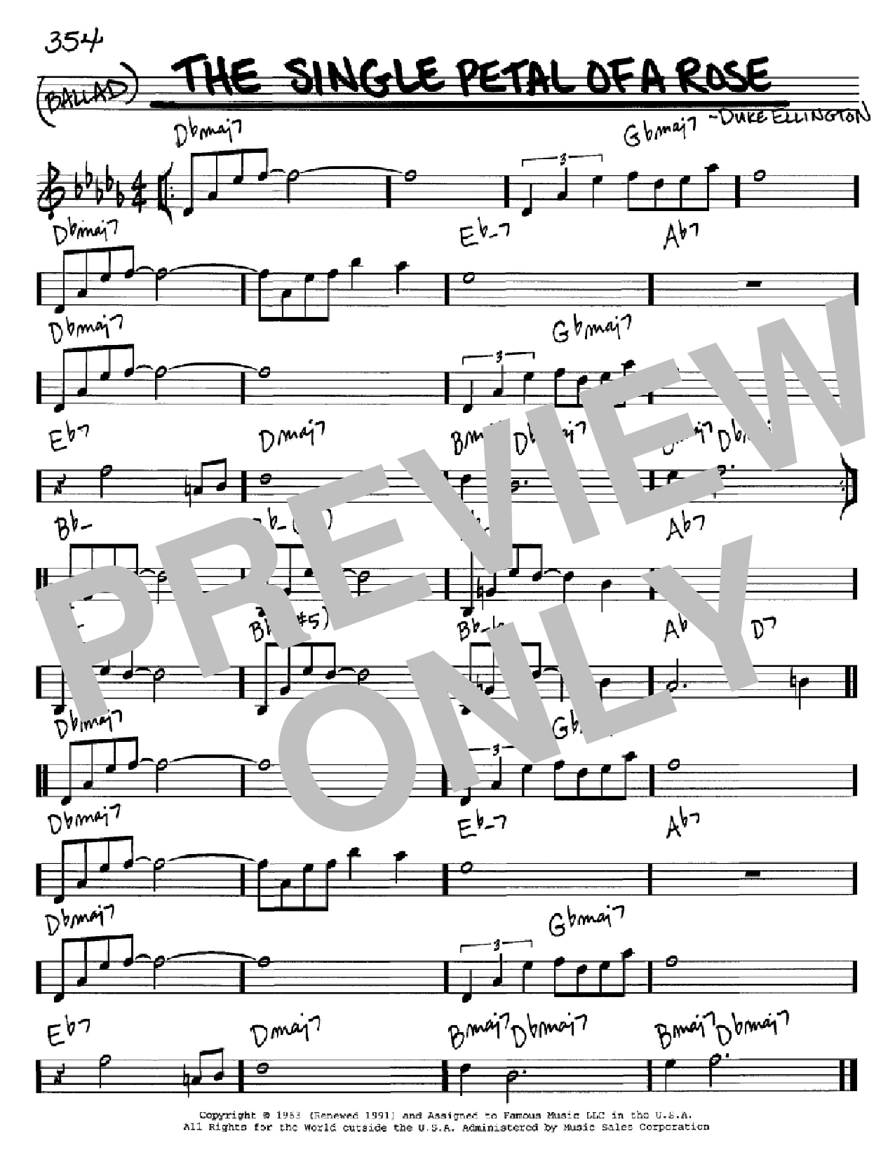 Duke Ellington The Single Petal Of A Rose sheet music notes and chords. Download Printable PDF.