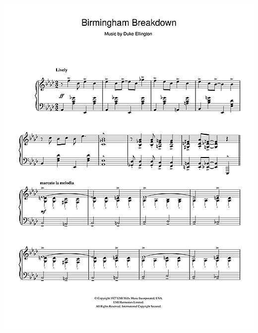 Learn to play Duke Ellington Birmingham Breakdown sheet music for Piano Solo in minutes. Duke Ellington Birmingham Breakdown sheet music notes and chords. Download Printable PDF.