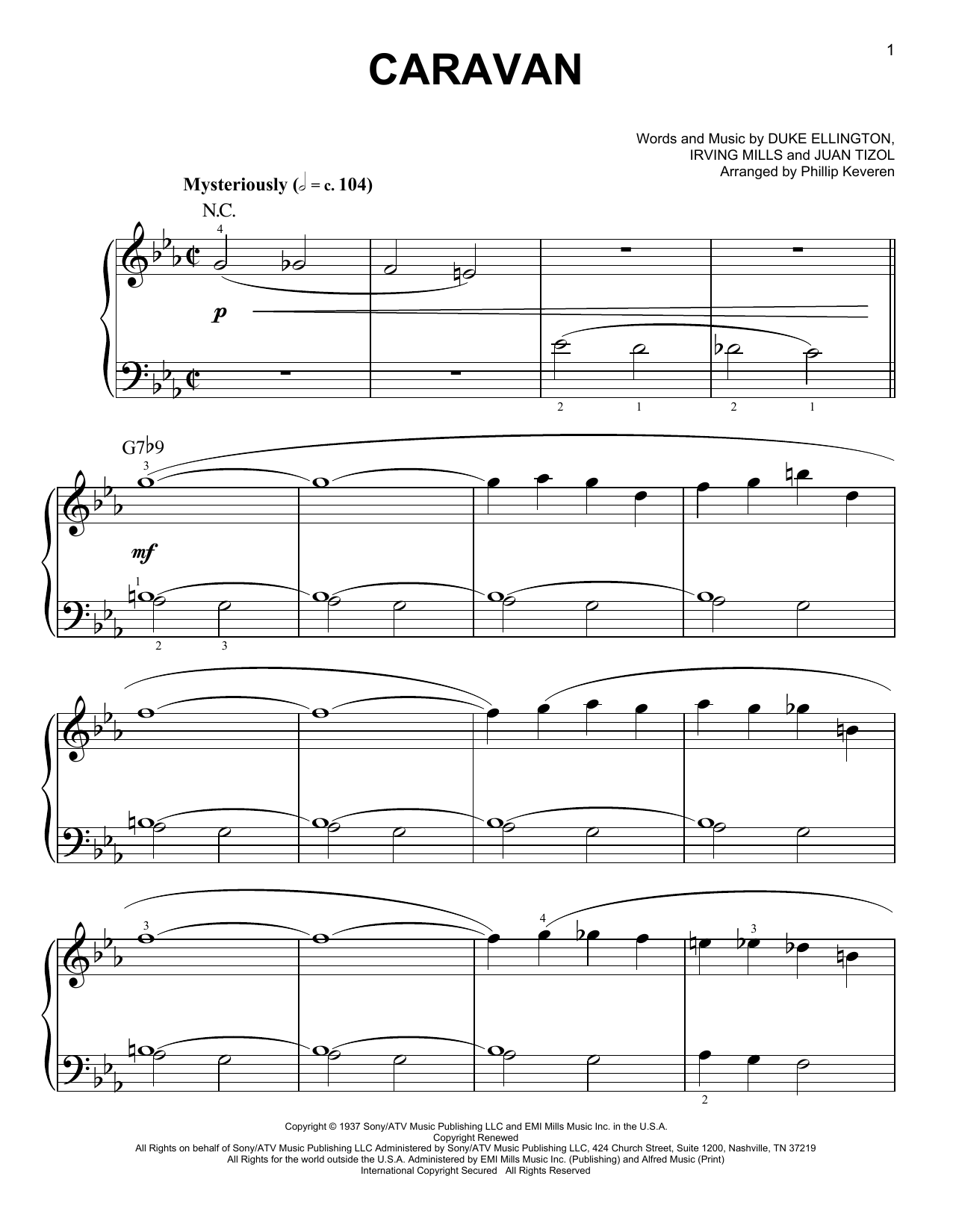 Learn to play Duke Ellington Caravan (arr. Phillip Keveren) sheet music for Easy Piano in minutes. Price: 6.9900$ Duke Ellington Caravan (arr. Phillip Keveren) sheet music notes and chords arranged for Easy Piano
