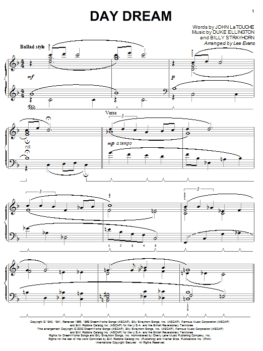 Learn to play Duke Ellington Day Dream sheet music for Piano Solo in minutes. Duke Ellington Day Dream sheet music notes and chords. Download Printable PDF.
