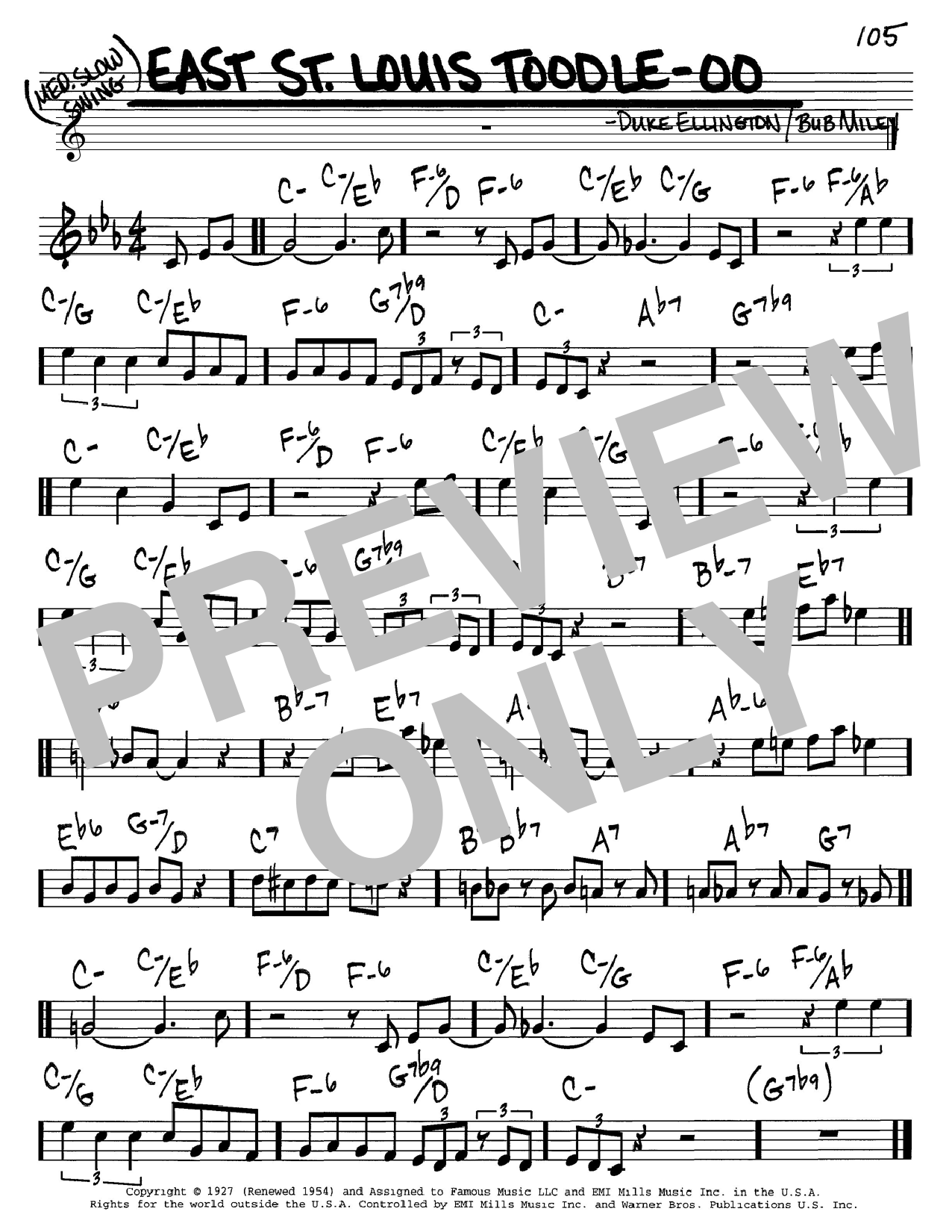 Learn to play Duke Ellington East St. Louis Toodle-oo sheet music for Real Book – Melody & Chords – C Instruments in minutes. Duke Ellington East St. Louis Toodle-oo sheet music notes and chords