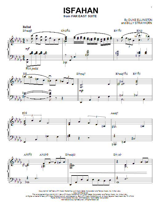 Duke Ellington Isfahan Arr Brent Edstrom Sheet Music Pdf Notes Chords Jazz Score Piano Solo Download Printable Sku 85068