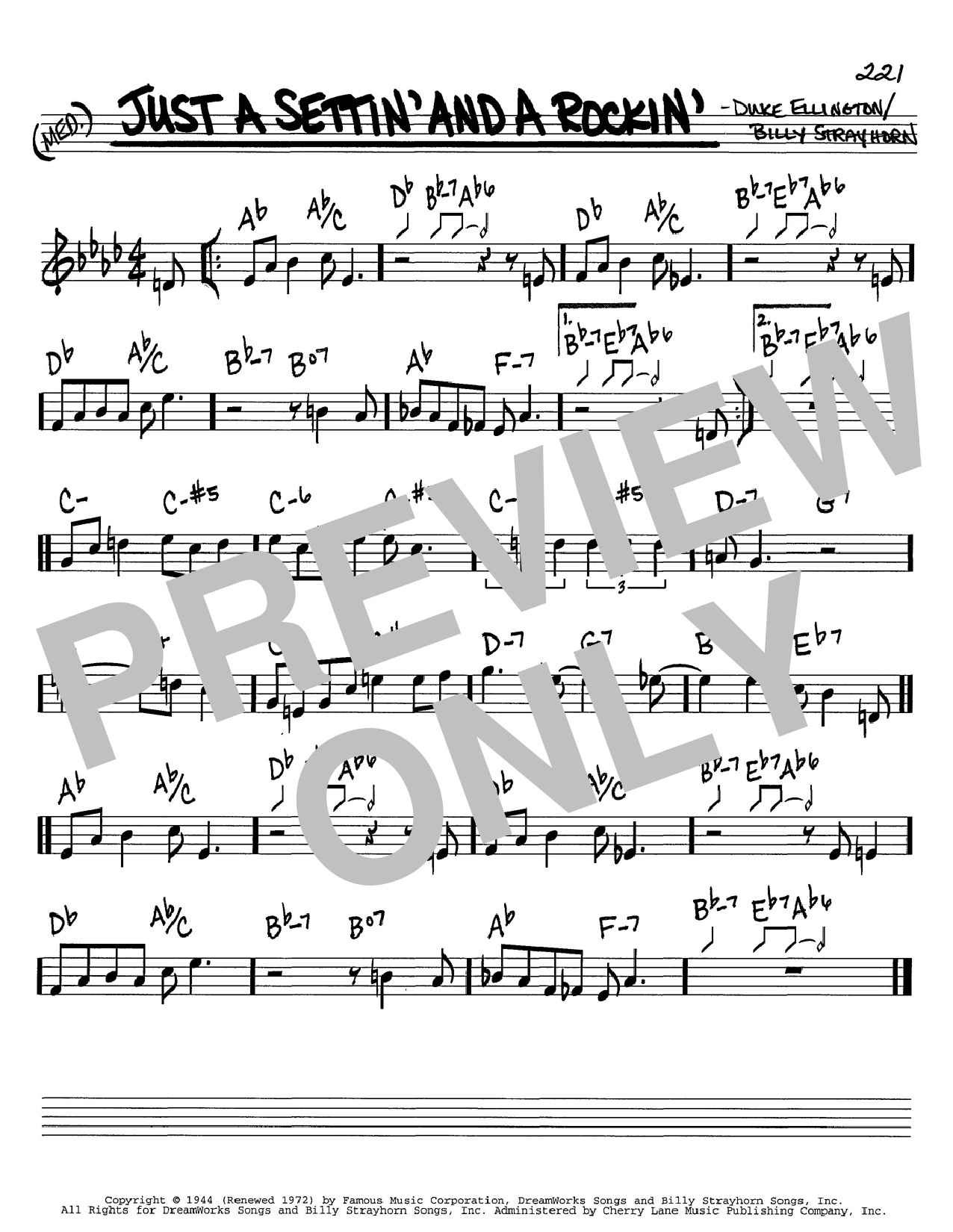 Duke Ellington Just A Settin' And A Rockin' sheet music notes and chords. Download Printable PDF.