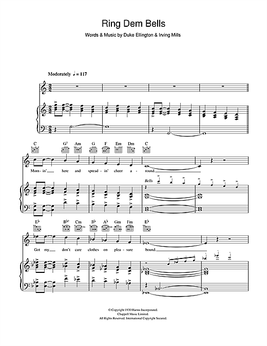 Duke Ellington Ring Dem Bells sheet music notes and chords. Download Printable PDF.