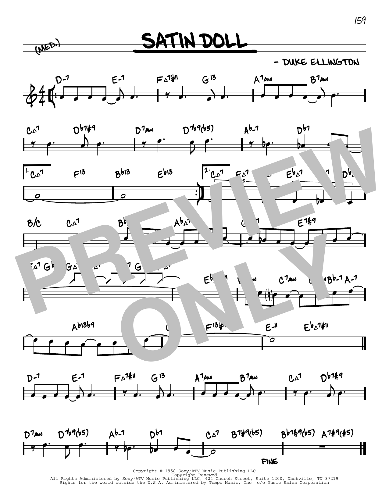 Learn to play Duke Ellington Satin Doll (arr. David Hazeltine) sheet music for Real Book – Enhanced Chords in minutes. Price: 5.9900$ Duke Ellington Satin Doll (arr. David Hazeltine) sheet music notes and chords arranged for Real Book – Enhanced Chords
