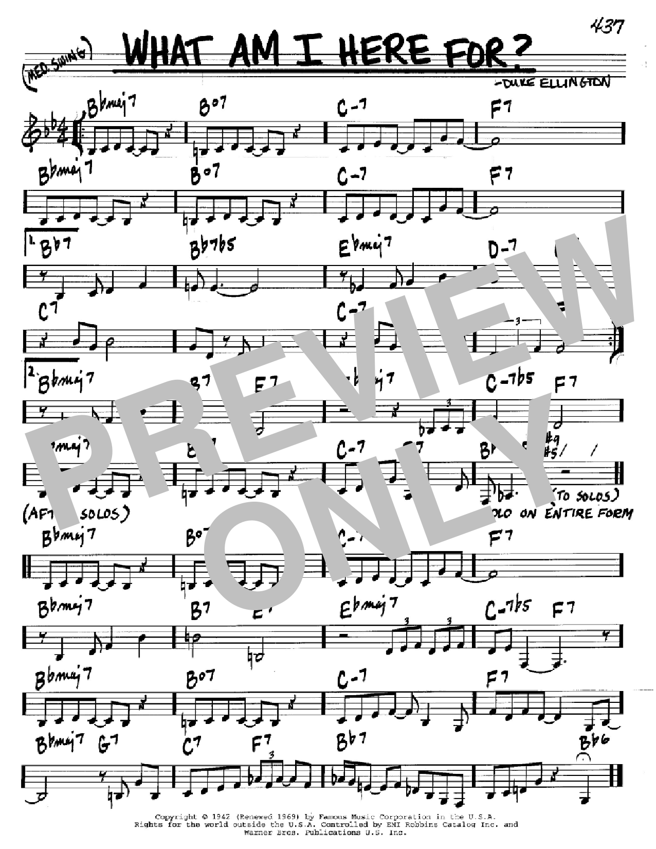 Duke Ellington "What Am I Here For?" Sheet Music PDF Notes, Chords | Jazz Score Piano, Vocal ...