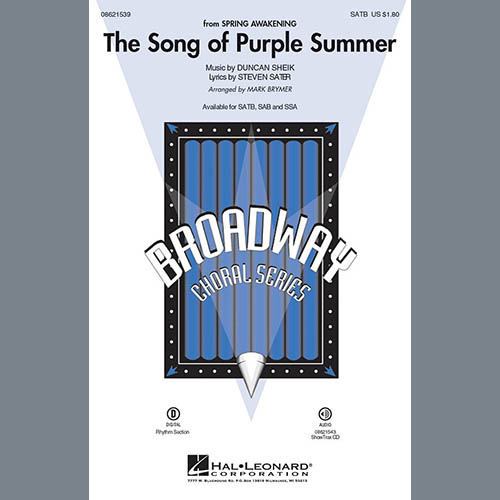 Duncan Sheik and Steven Sater The Song Of Purple Summer (from Spring Awakening) (arr. Mark Brymer) Profile Image