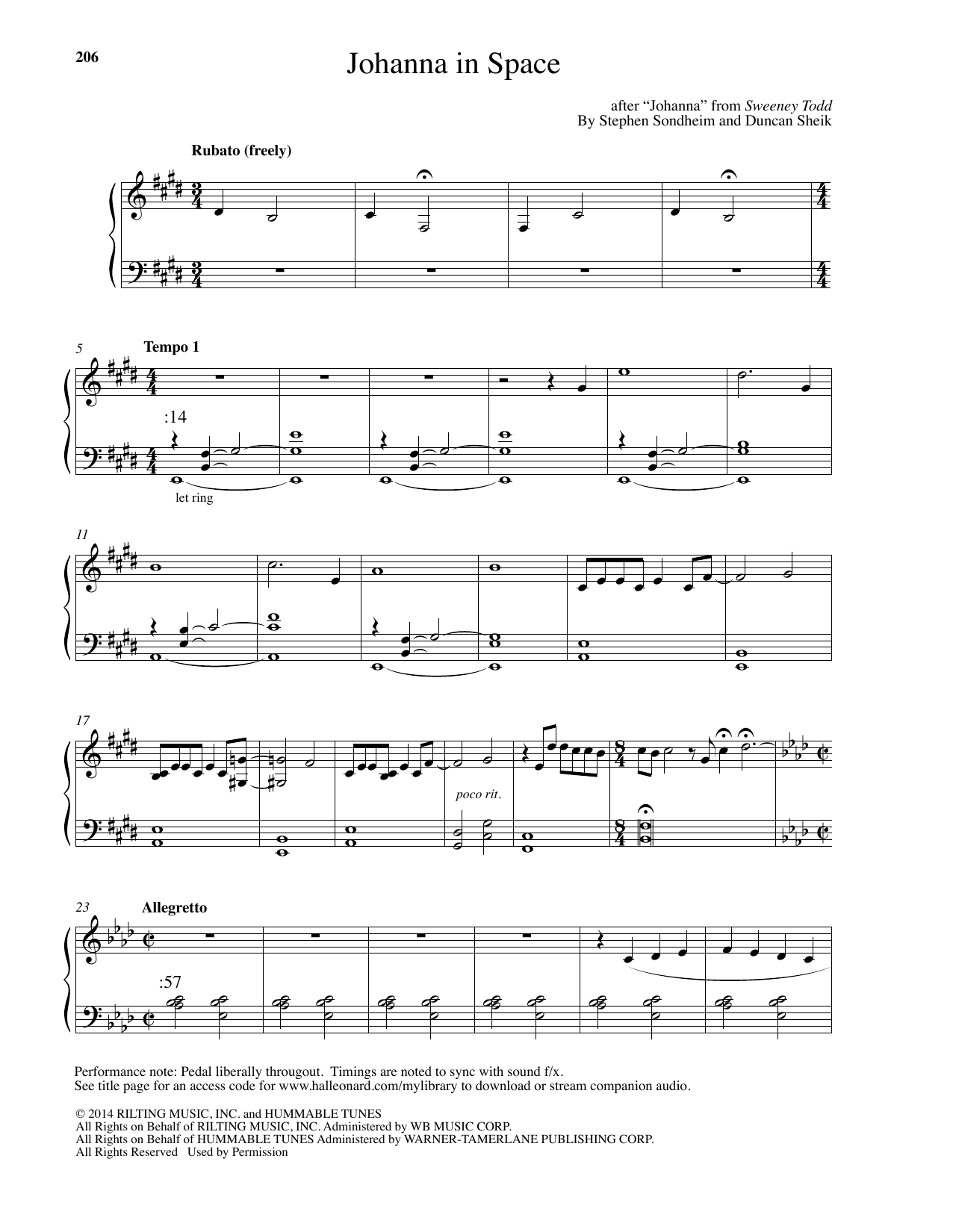 Duncan Sheik Johanna In Space sheet music notes and chords. Download Printable PDF.