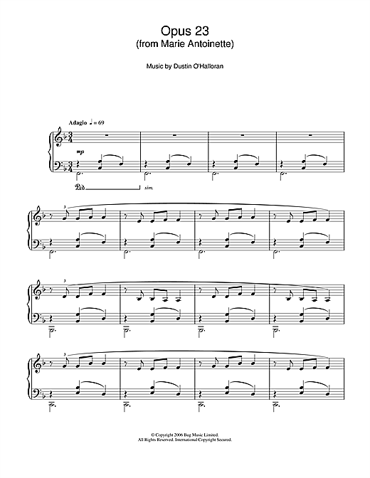 Dustin O Halloran Opus 23 From Marie Antoinette Sheet Music Pdf Notes Chords Classical Score Piano Solo Download Printable Sku 115502