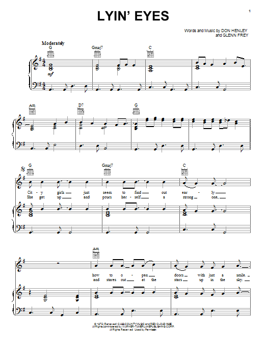  Get Over It Sheet Music (Guitar Tab/Vocal): Frey, Don