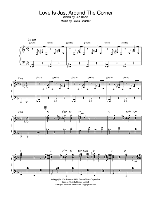 Earl Hines Love Is Just Around The Corner sheet music notes and chords. Download Printable PDF.