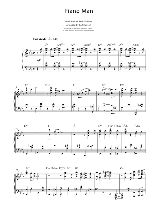 Earl Hines Piano Man Sheet Music Pdf Notes Chords Jazz Score Piano Solo Download Printable Sku 122209