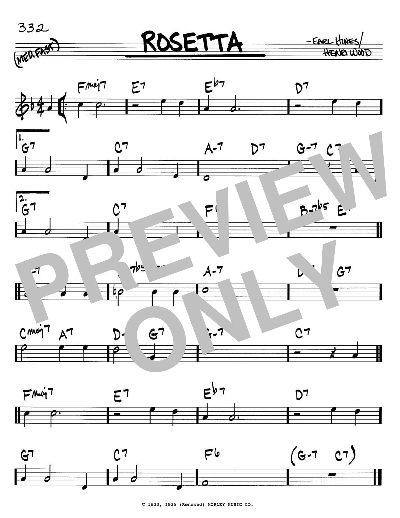 Preview Earl Hines Rosetta Jazz sheet music, notes and chords for Real Book – Melody & Chords, SKU: 60322 sheet music, piano notes, chords, guitar tabs, score, transpose, transcribe, how to play, guide, download, learn, tutorial, progression, song, artist, awards, billboard, mtv, vh1, tour, single, album, release