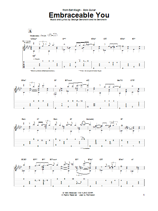 Earl Klugh Embraceable You sheet music notes and chords. Download Printable PDF.