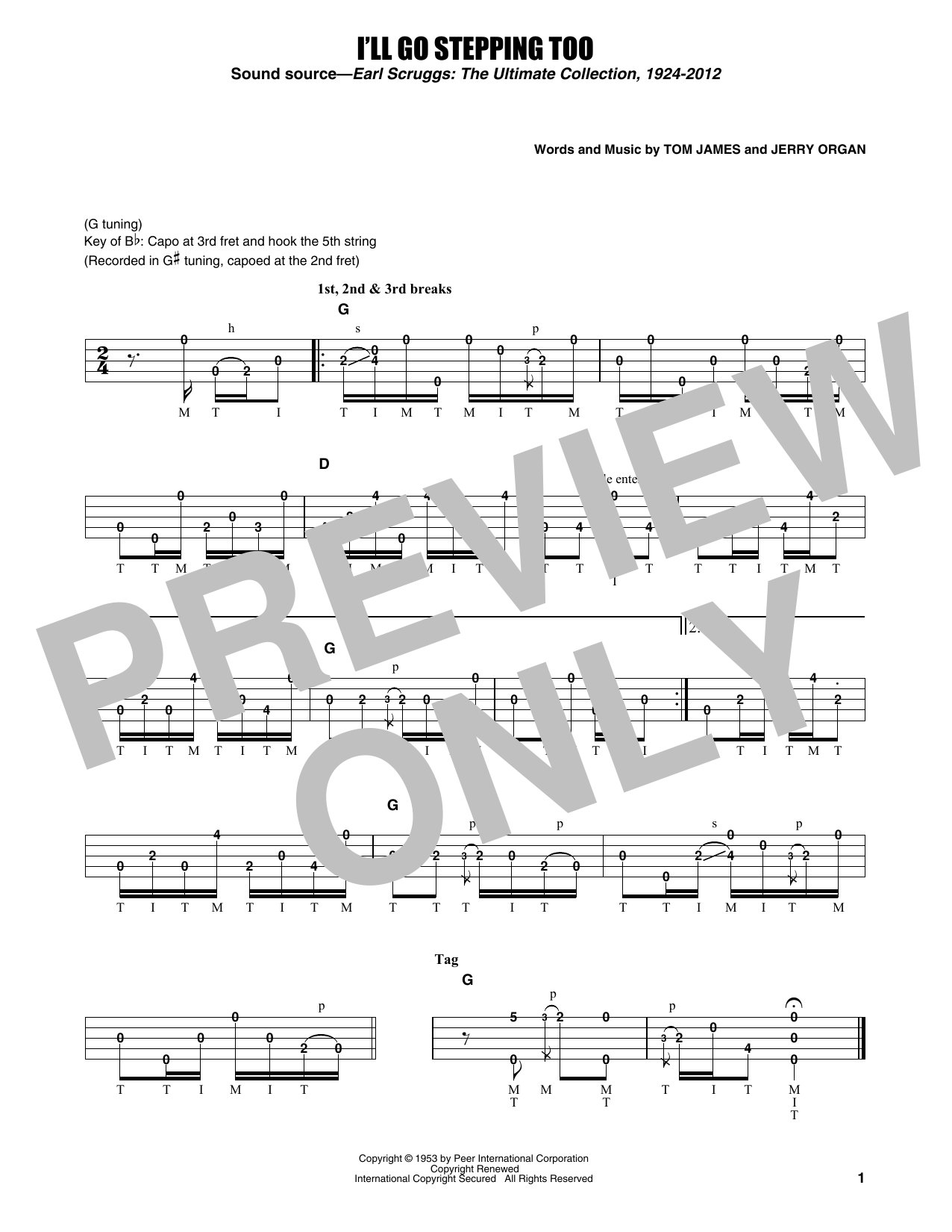Learn to play Earl Scruggs I'll Go Stepping Too sheet music for Banjo Tab in minutes. Price: 7.8900$ Earl Scruggs I'll Go Stepping Too sheet music notes and chords arranged for Banjo Tab