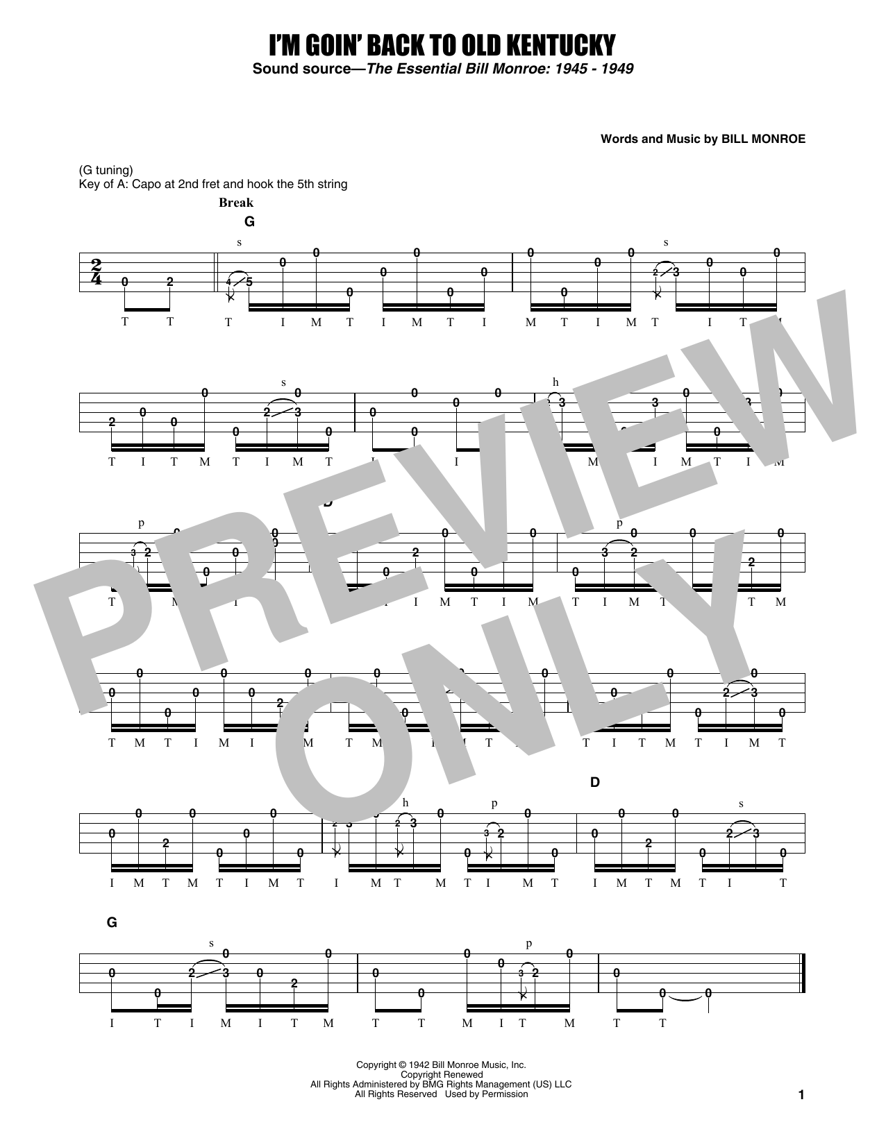 Learn to play Earl Scruggs I'm Goin' Back To Old Kentucky sheet music for Banjo Tab in minutes. Price: 7.8900$ Earl Scruggs I'm Goin' Back To Old Kentucky sheet music notes and chords arranged for Banjo Tab