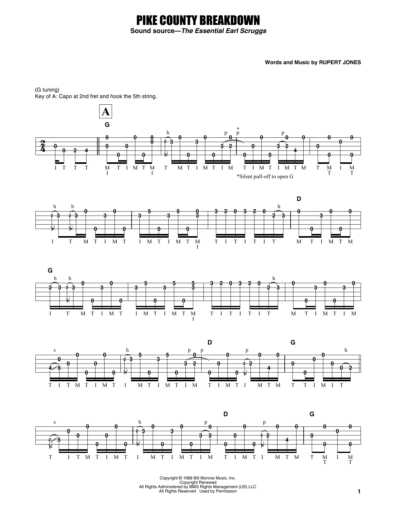 Earl Scruggs Pike County Breakdown sheet music notes and chords. Download Printable PDF.