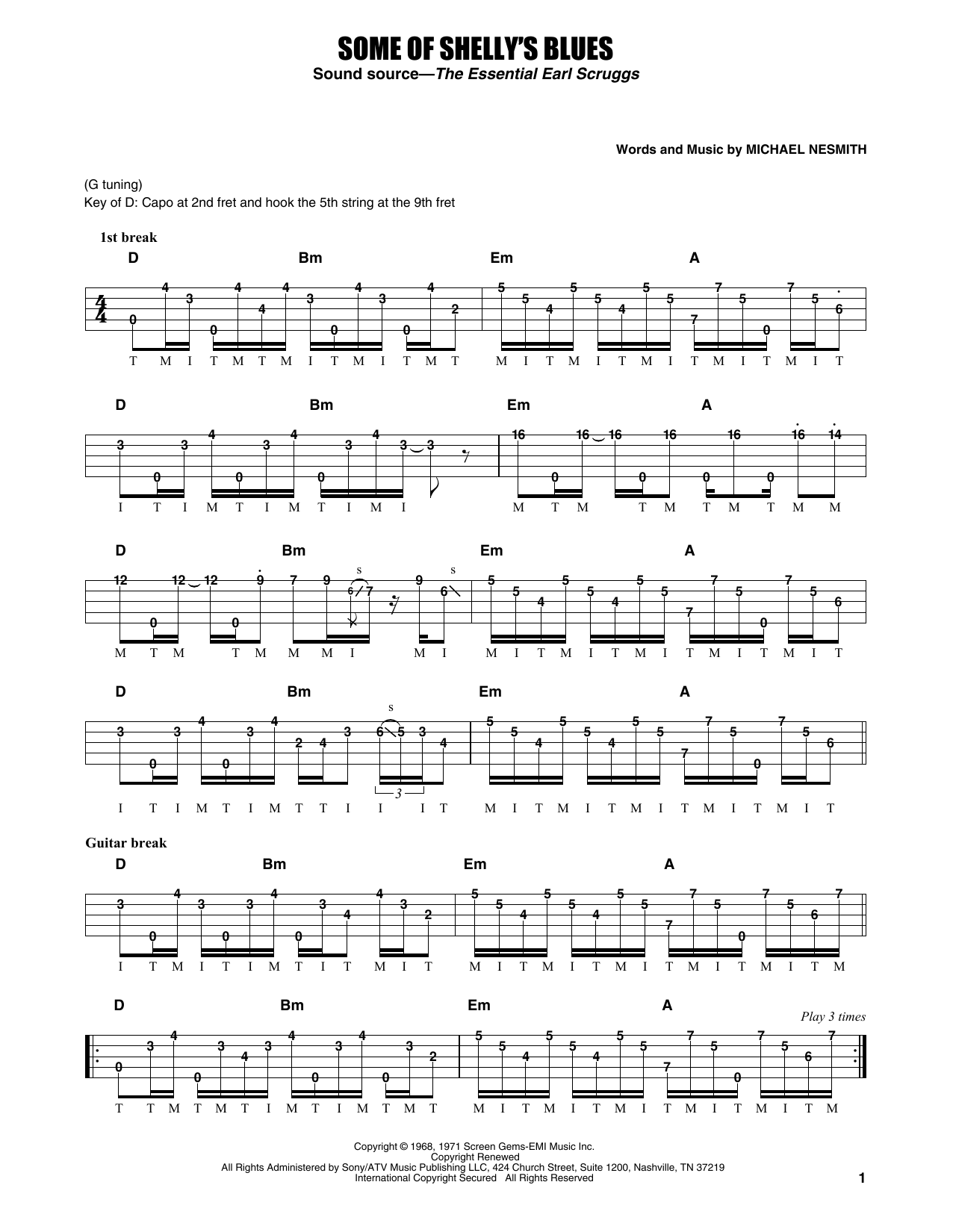 Learn to play Earl Scruggs Some Of Shelly's Blues sheet music for Banjo Tab in minutes. Price: 7.8900$ Earl Scruggs Some Of Shelly's Blues sheet music notes and chords arranged for Banjo Tab
