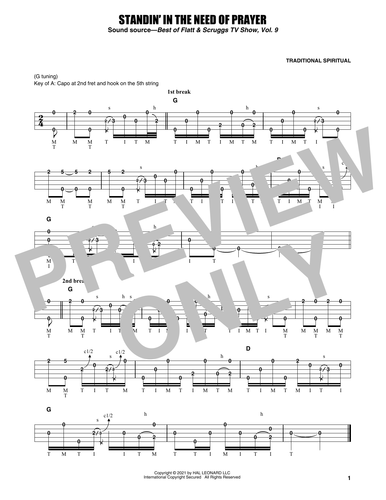 Learn to play Earl Scruggs Standin' In The Need Of Prayer sheet music for Banjo Tab in minutes. Price: 7.8900$ Earl Scruggs Standin' In The Need Of Prayer sheet music notes and chords arranged for Banjo Tab