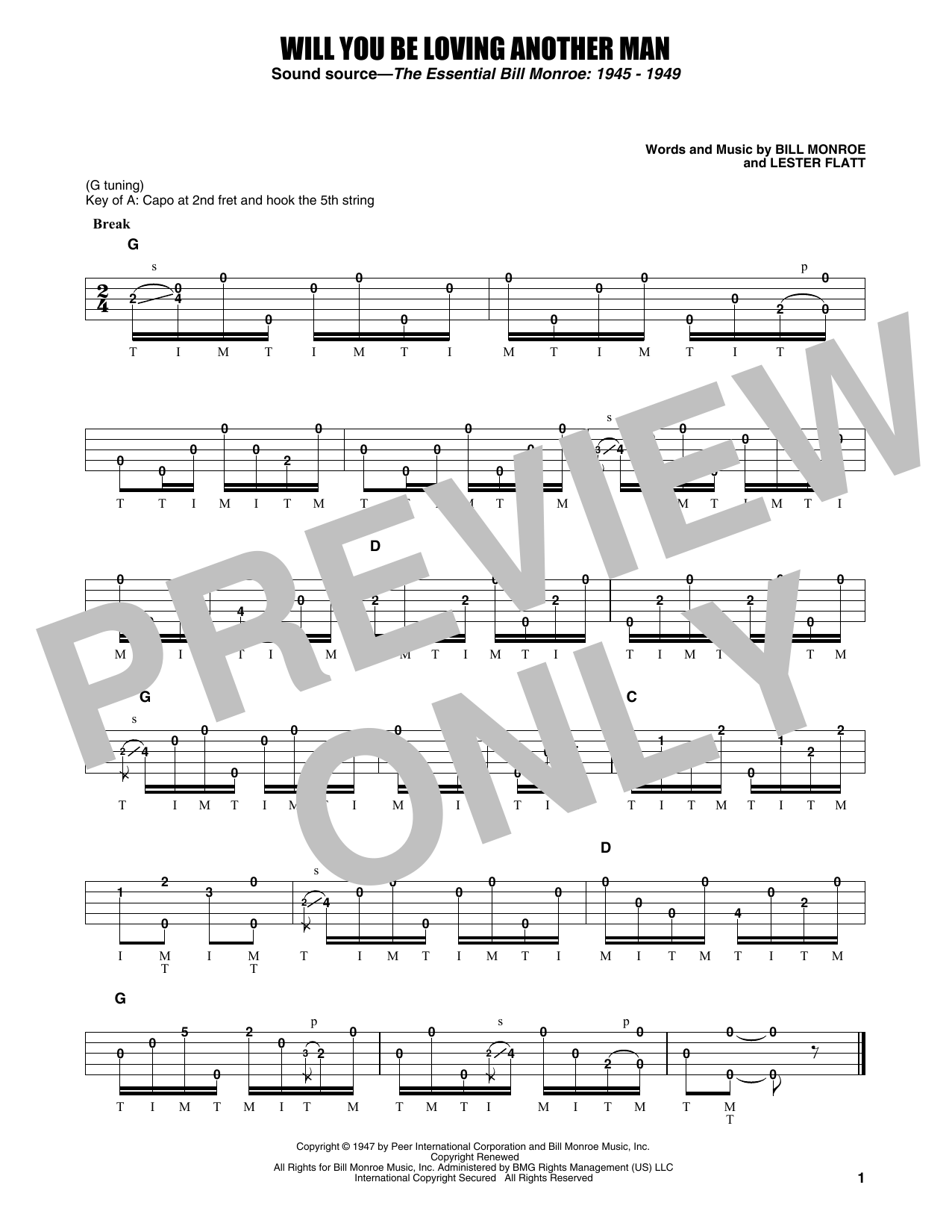 Learn to play Earl Scruggs Will You Be Loving Another Man sheet music for Banjo Tab in minutes. Price: 7.8900$ Earl Scruggs Will You Be Loving Another Man sheet music notes and chords arranged for Banjo Tab