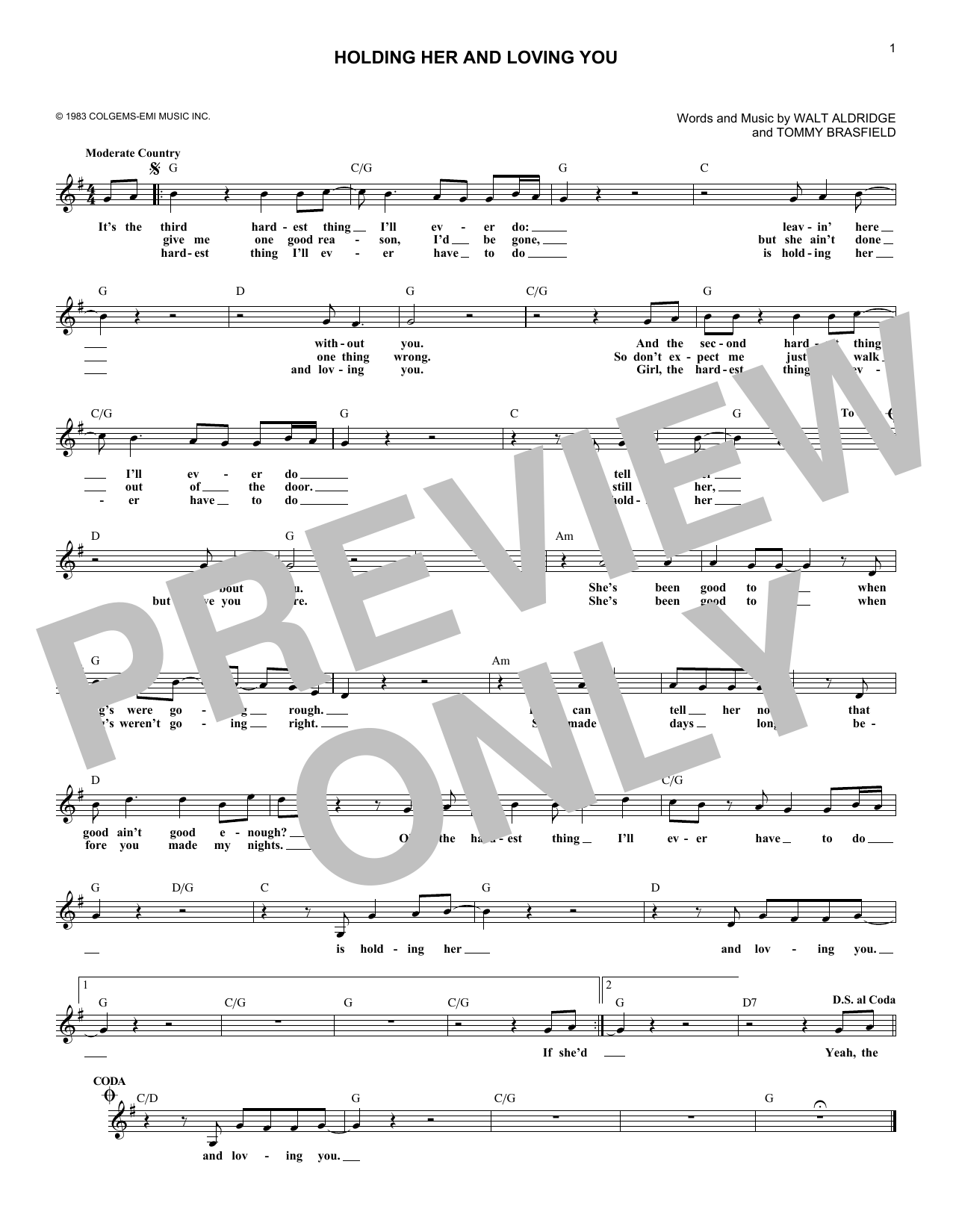 Learn to play Earl Thomas Conley Holding Her And Loving You sheet music for Lead Sheet / Fake Book in minutes. Price: 5.9900$ Earl Thomas Conley Holding Her And Loving You sheet music notes and chords arranged for Lead Sheet / Fake Book