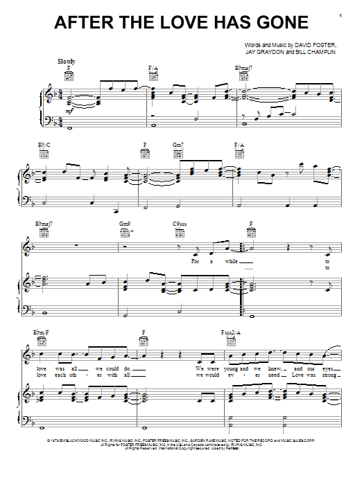Earth Wind Fire After The Love Has Gone Sheet Music Pdf Notes Chords Rock Score Piano Solo Download Printable Sku 178229