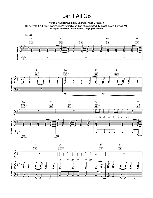 East 17 Let It All Go sheet music notes and chords. Download Printable PDF.