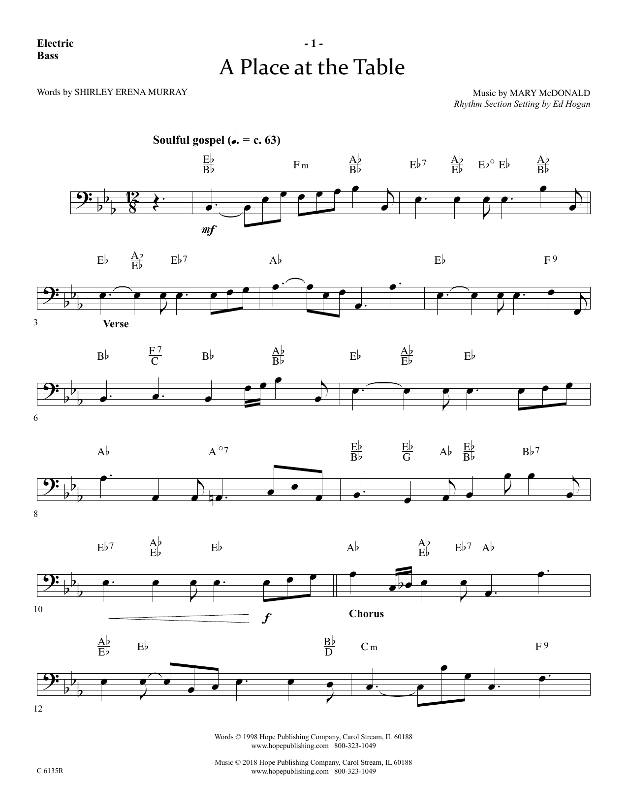 Learn to play Ed Hogan A Place At The Table - Bass sheet music for Choir Instrumental Pak in minutes. Price: 26.9900$ Ed Hogan A Place At The Table - Bass sheet music notes and chords arranged for Choir Instrumental Pak