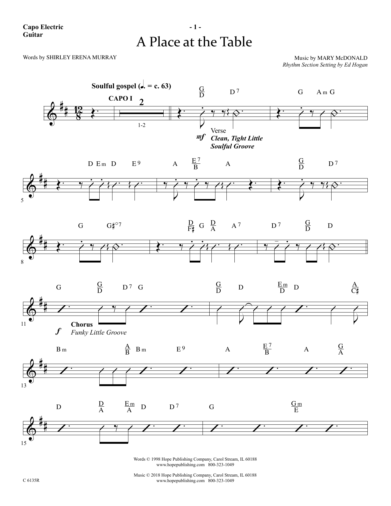 Learn to play Ed Hogan A Place At The Table - Guitar sheet music for Choir Instrumental Pak in minutes. Price: 26.9900$ Ed Hogan A Place At The Table - Guitar sheet music notes and chords arranged for Choir Instrumental Pak