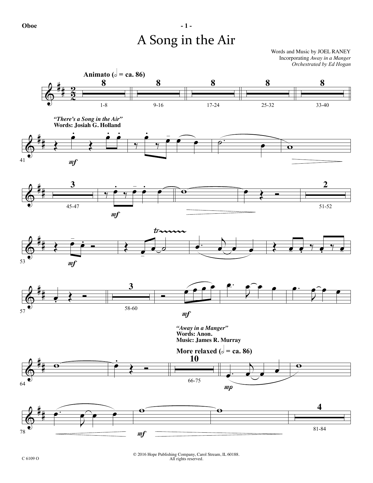 Learn to play Ed Hogan A Song In The Air - Oboe sheet music for Choir Instrumental Pak in minutes. Price: 69.9900$ Ed Hogan A Song In The Air - Oboe sheet music notes and chords arranged for Choir Instrumental Pak