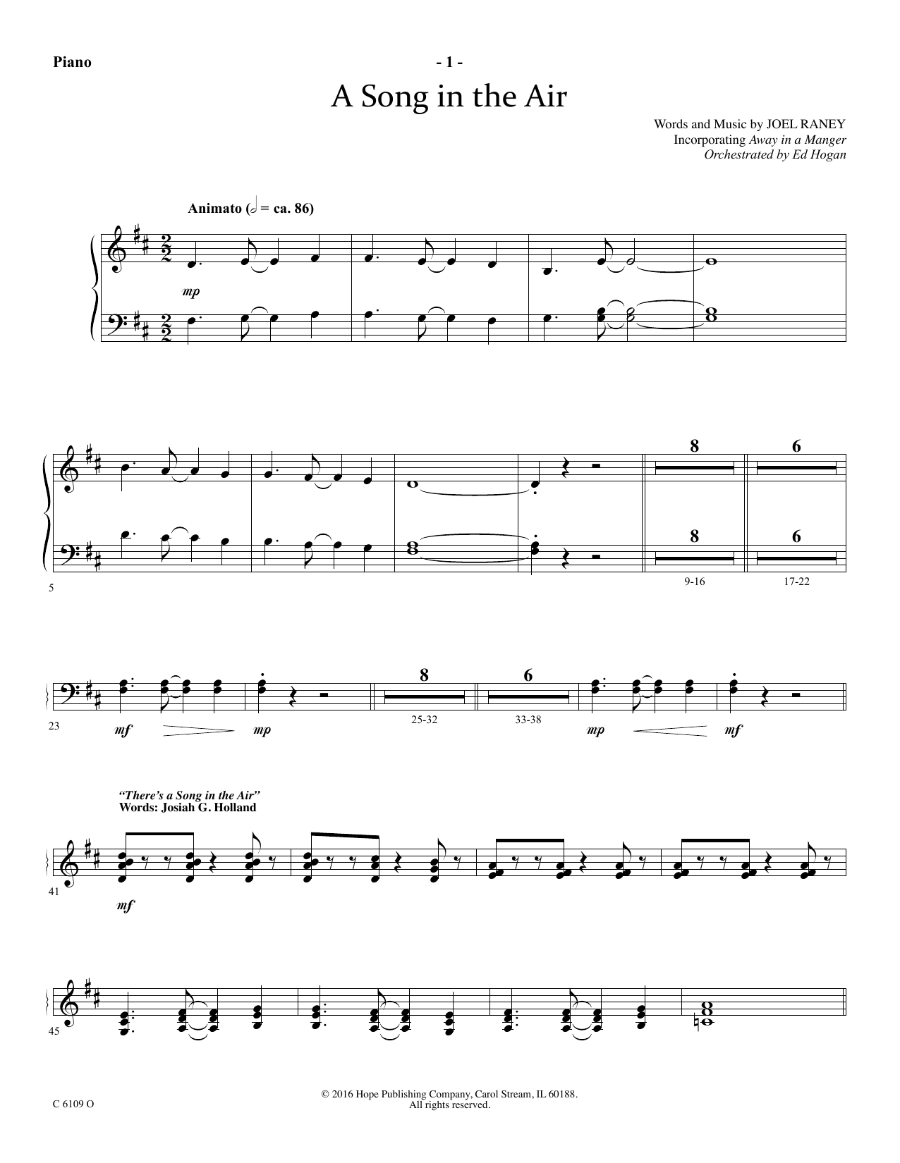 Learn to play Ed Hogan A Song In The Air - Piano sheet music for Choir Instrumental Pak in minutes. Price: 69.9900$ Ed Hogan A Song In The Air - Piano sheet music notes and chords arranged for Choir Instrumental Pak