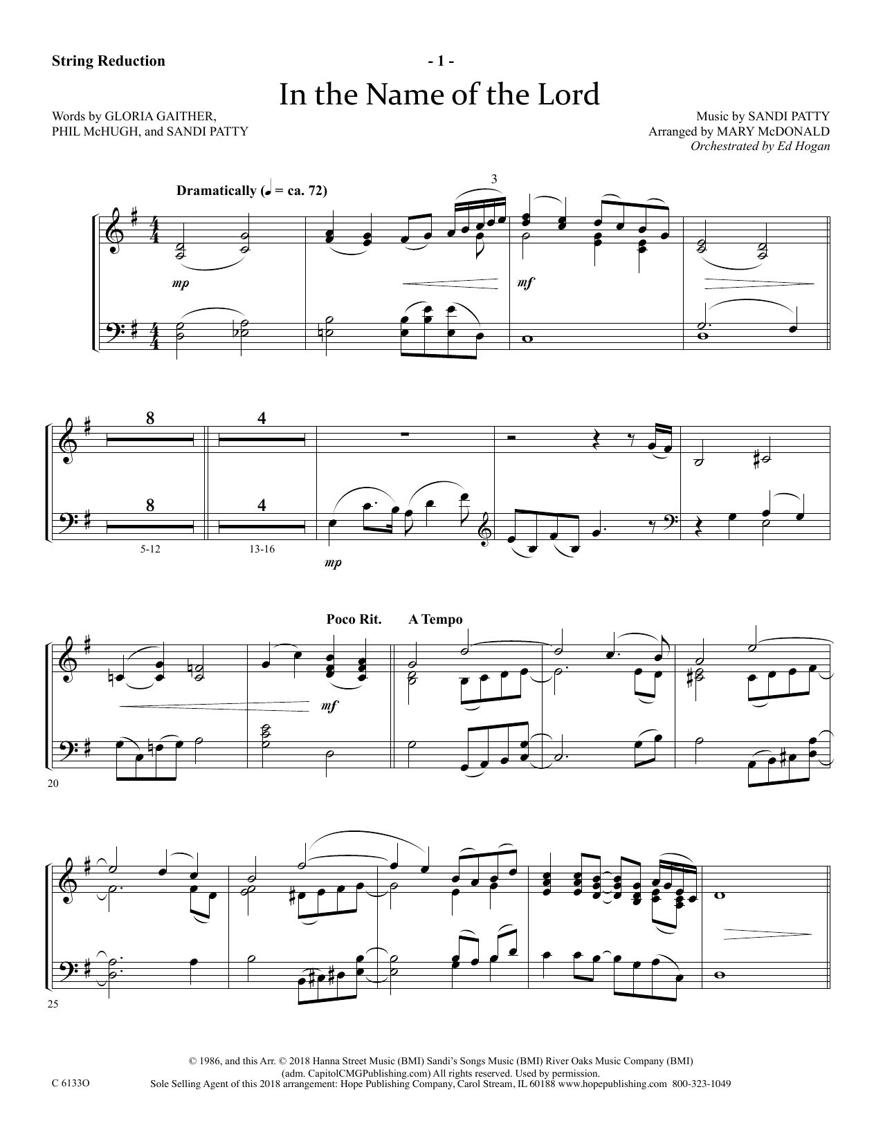 Learn to play Ed Hogan In The Name Of The Lord - Keyboard String Reduction sheet music for Choir Instrumental Pak in minutes. Price: 69.9900$ Ed Hogan In The Name Of The Lord - Keyboard String Reduction sheet music notes and chords arranged for Choir Instrumental Pak