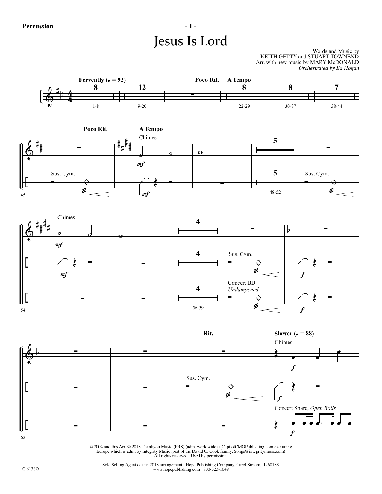 Learn to play Ed Hogan Jesus Is Lord - Percussion sheet music for Choir Instrumental Pak in minutes. Price: 69.9900$ Ed Hogan Jesus Is Lord - Percussion sheet music notes and chords arranged for Choir Instrumental Pak
