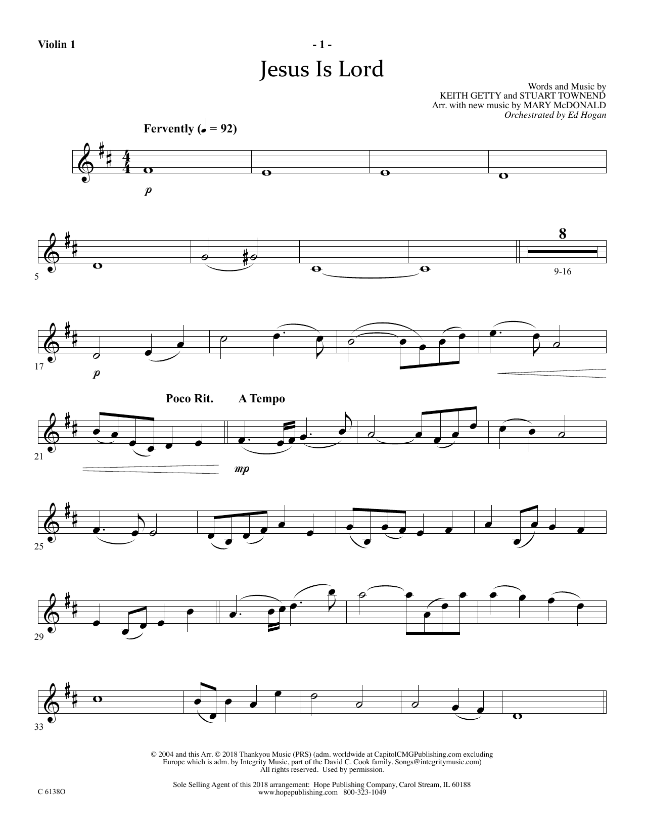 Learn to play Ed Hogan Jesus Is Lord - Violin 1 sheet music for Choir Instrumental Pak in minutes. Price: 69.9900$ Ed Hogan Jesus Is Lord - Violin 1 sheet music notes and chords arranged for Choir Instrumental Pak