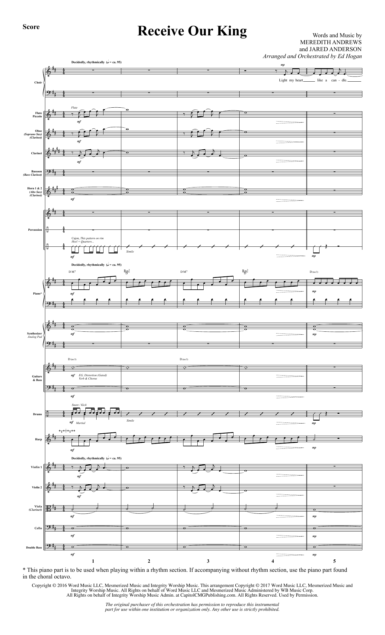 Ed Hogan Receive Our King Full Score Sheet Music Pdf Notes