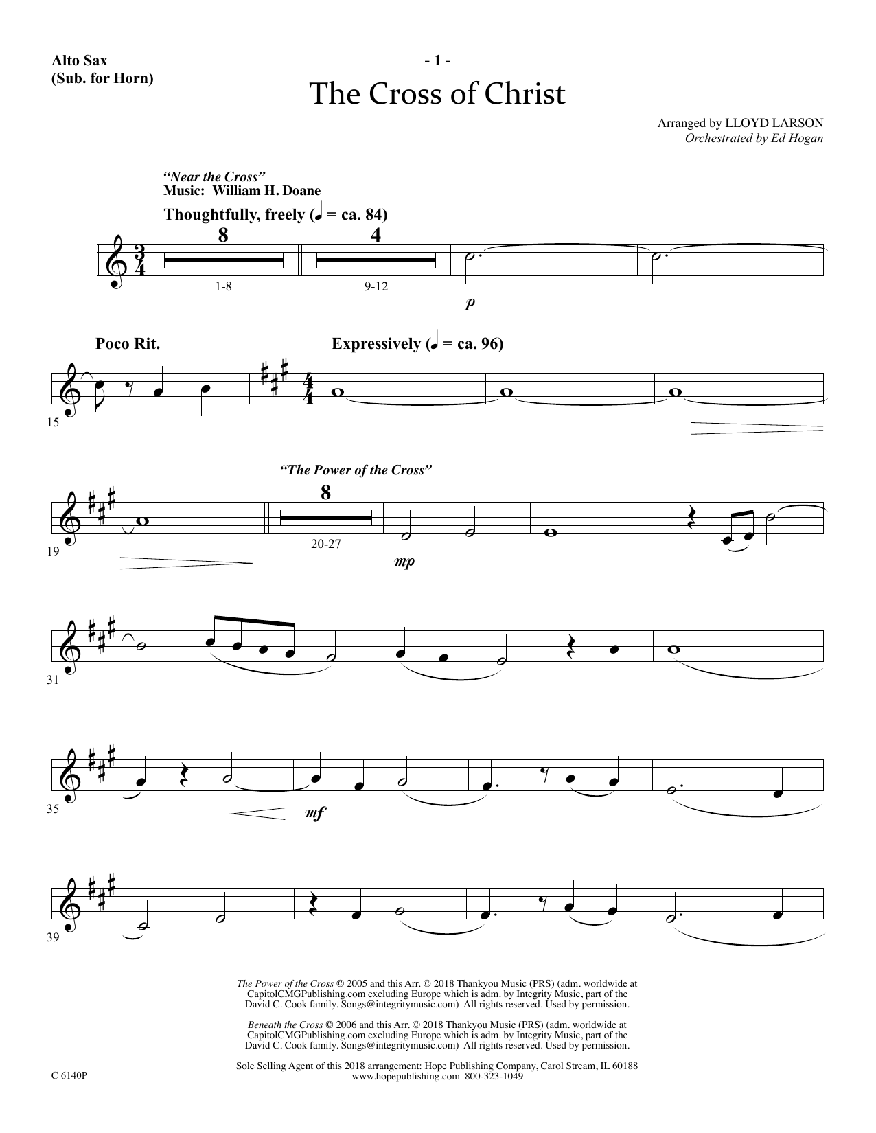 Learn to play Ed Hogan The Cross Of Christ - Alto Sax (Horn sub.) sheet music for Choir Instrumental Pak in minutes. Price: 29.9900$ Ed Hogan The Cross Of Christ - Alto Sax (Horn sub.) sheet music notes and chords arranged for Choir Instrumental Pak