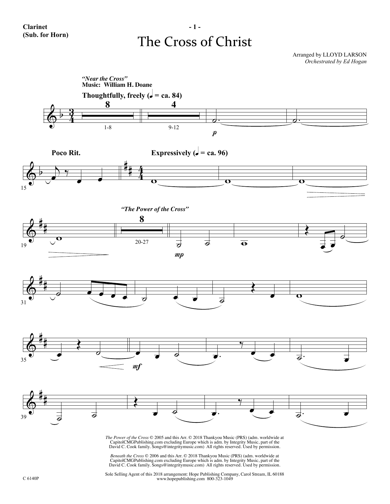 Learn to play Ed Hogan The Cross Of Christ - Clarinet (sub. Horn) sheet music for Choir Instrumental Pak in minutes. Price: 29.9900$ Ed Hogan The Cross Of Christ - Clarinet (sub. Horn) sheet music notes and chords arranged for Choir Instrumental Pak